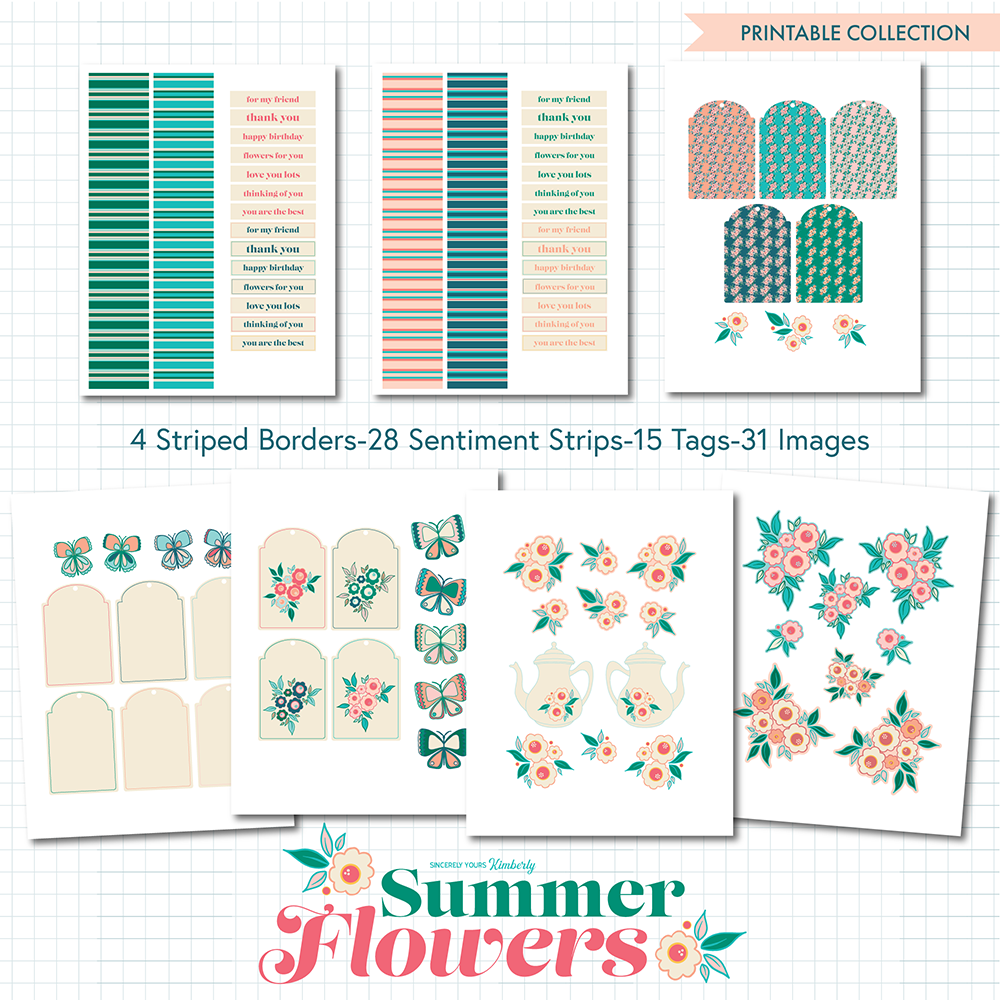 Summer Flowers Printable Paper Crafting Kit by Sincerely Yours Kimberly Summer Flowers Printable Paper Crafting Kit by Sincerely Yours Kimberly