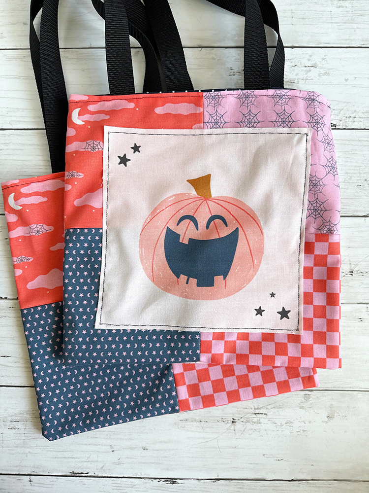 Trick or Treat Handmade Bags Trick or Treat bags sewn with Spooky Sweet fabric by Sincerely Yours Kimberly