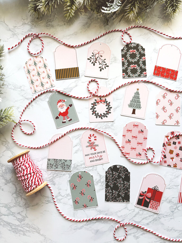 Merry Little Christmas Printable Paper Crafting Kit Tag Making for Gifts Sincerely Yours Kimberly