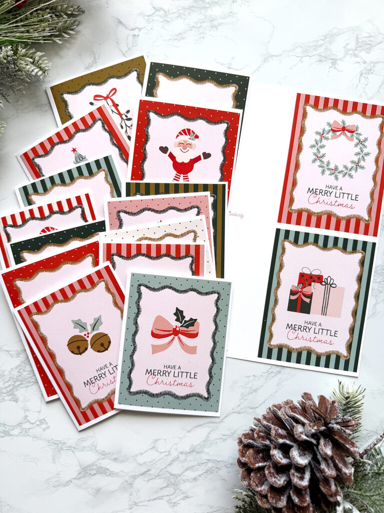Merry Little Christmas Printable Paper Crafting Kits Finished Printable Cards Sincerely Yours Kimberly