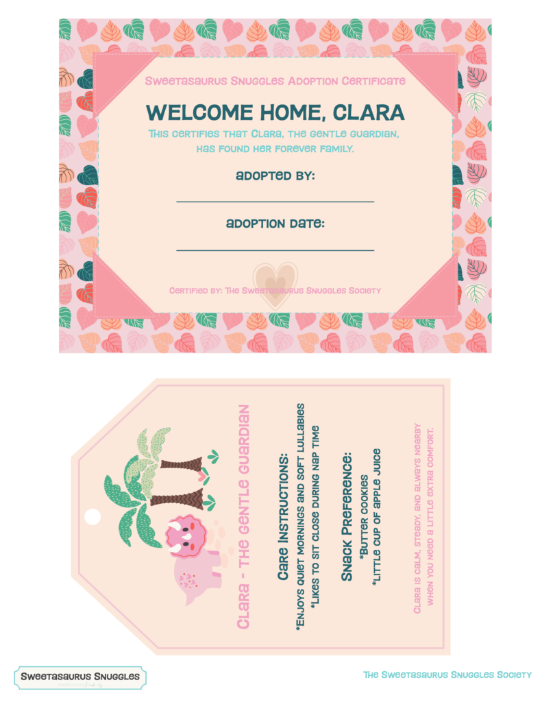 Clara Adoption Certificate and Care