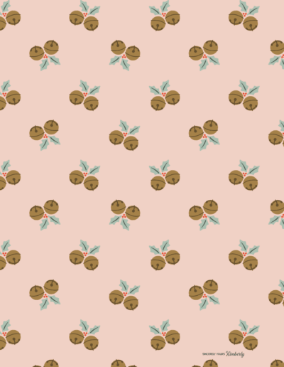 Merry Little Christmas Fabric Jingle Bells Holly and Berries Sincerely Yours Kimberly