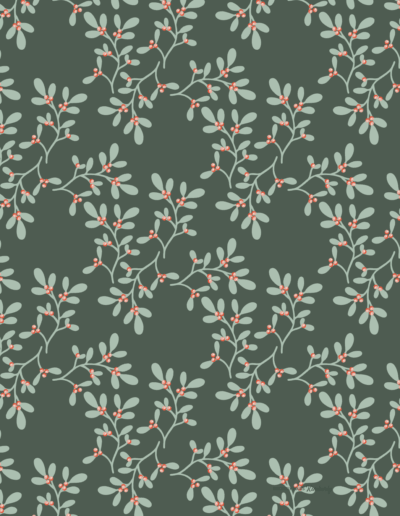 Merry Little Christmas Mistletoe and Berries Fabric Sincerely Yours Kimberly