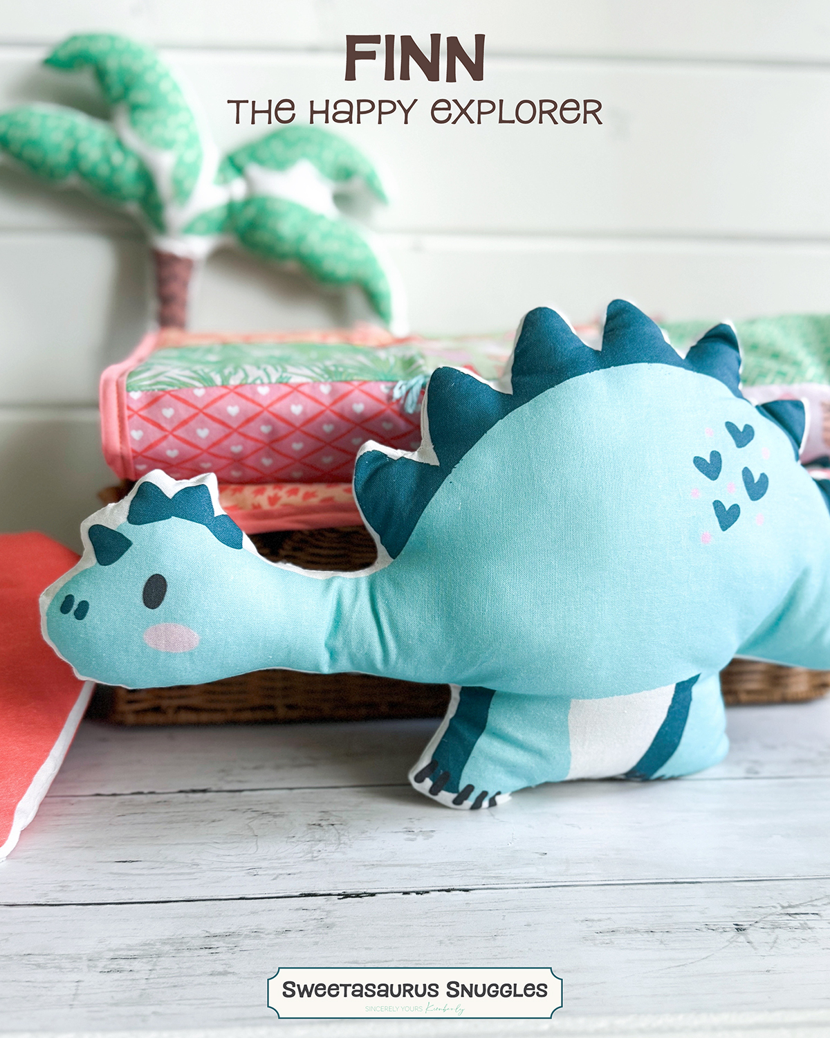 Sweetasaurus Snuggles Dino Friends Cut and Sew Plush Finn