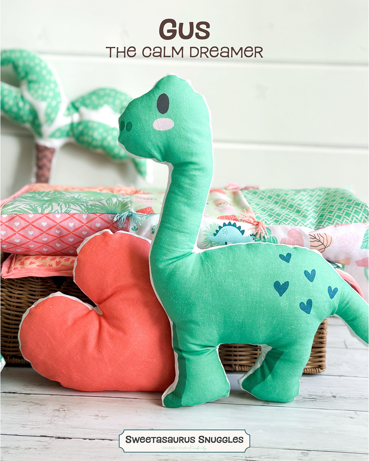 Sweetasaurus Snuggles Dino Friends Cut and Sew Plush Gus