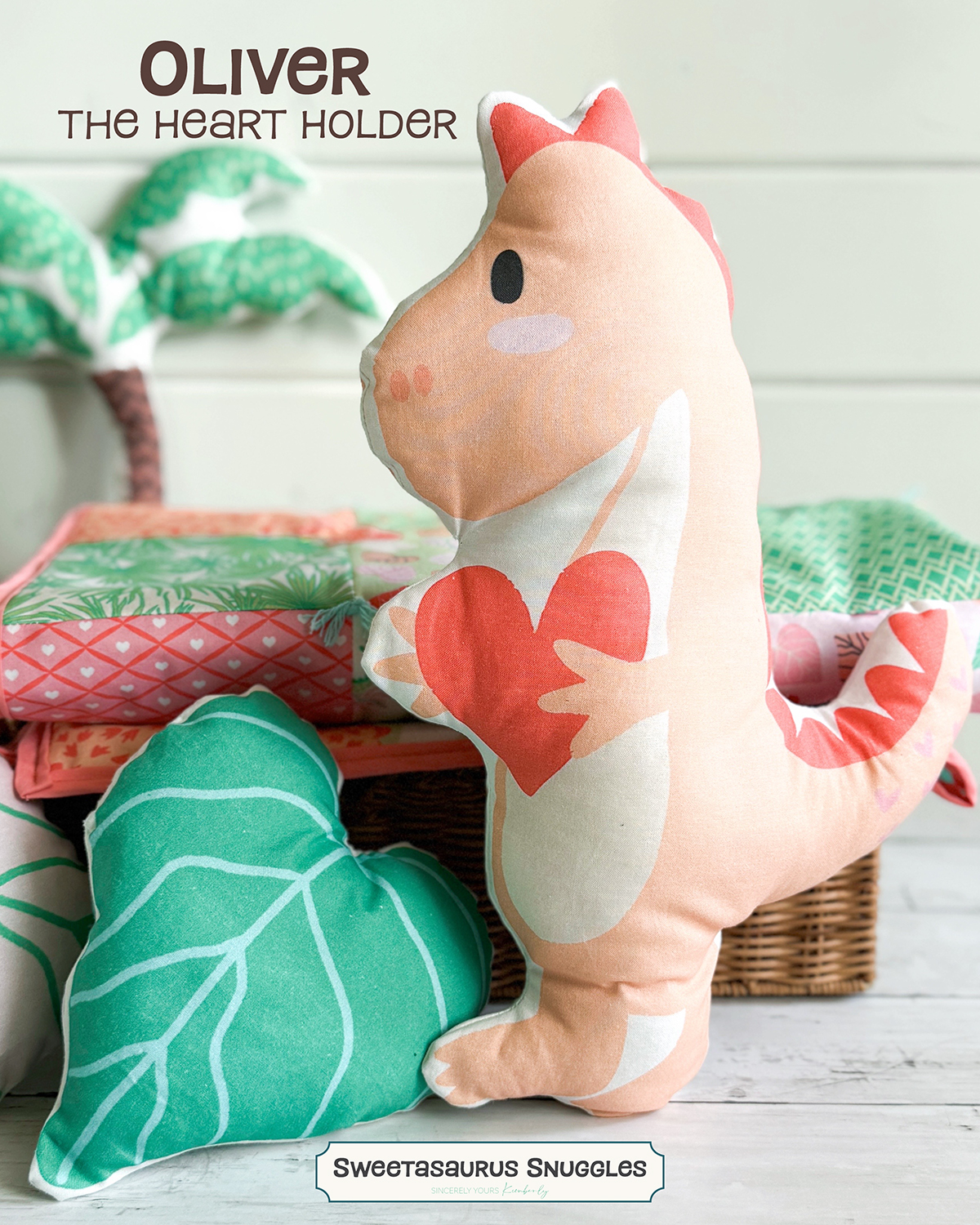 Sweetasaurus Snuggles Dino Friends Cut and Sew Plush Oliver from Sincerely Yours Kimberly